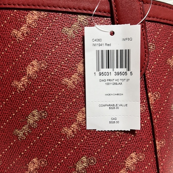 COACH Horse And Carriage Tote 27 With Horse And red - Picture 12 of 13